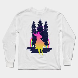 Cowboy Ride at Night Art Long Sleeve T-Shirt